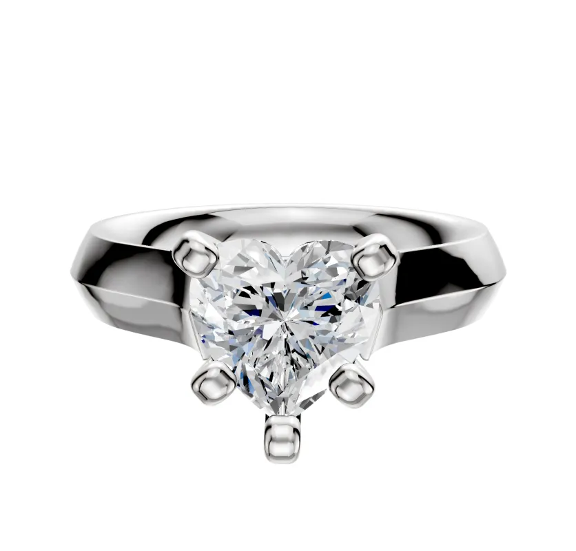 18K White Gold 4 Prong Cathedral Knife Edge 4.0mm Engagement Ring sold by Effy