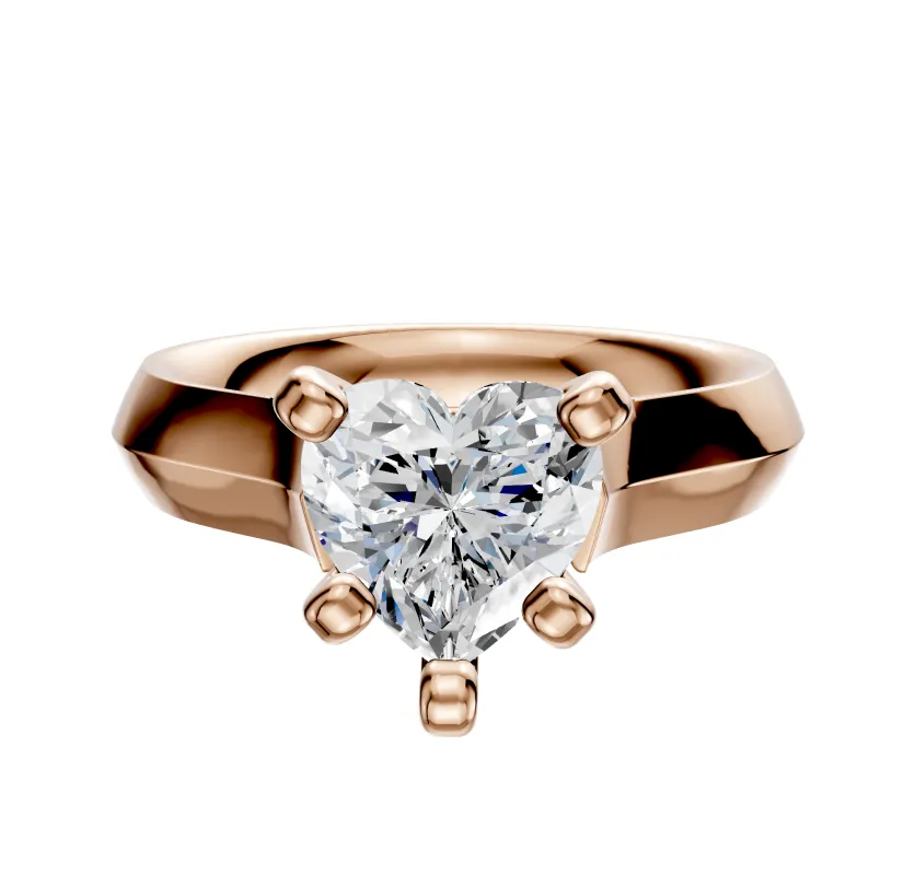 18K Rose Gold 4 Prong Cathedral Knife Edge 4.0mm Engagement Ring sold by Effy