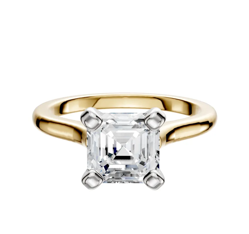 18K Two Tone 4 Prong Cathedral Dome 2.0mm Engagement Ring sold by Effy