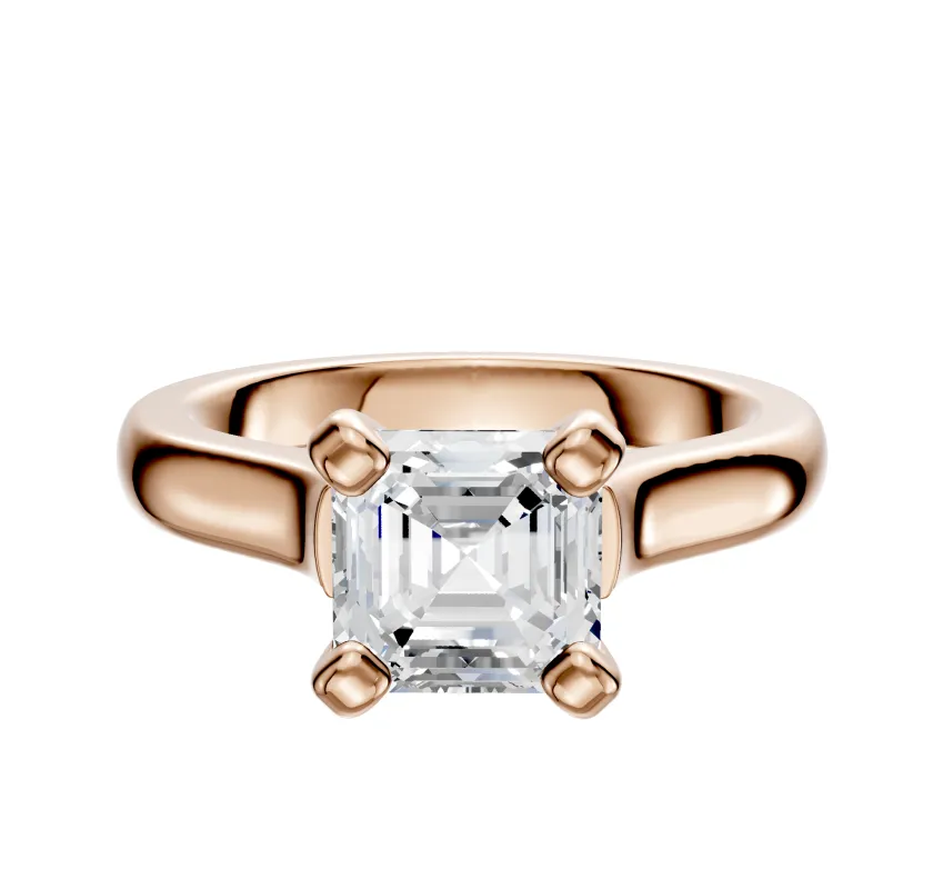 18K Rose Gold 4 Prong Cathedral Dome 3.0mm Engagement Ring sold by Effy