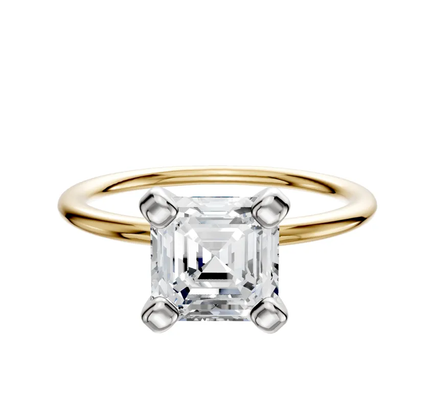 14K Two Tone 4 Prong Classic Dome 1.5mm Engagement Ring sold by Effy