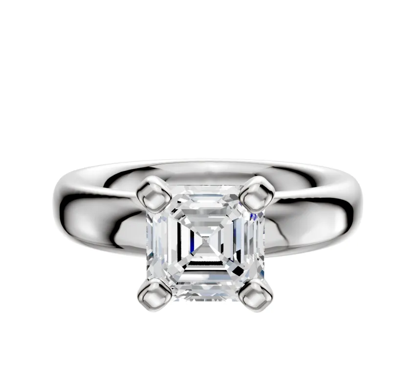 14K White Gold 4 Prong Classic Dome 4.0mm Engagement Ring sold by Effy