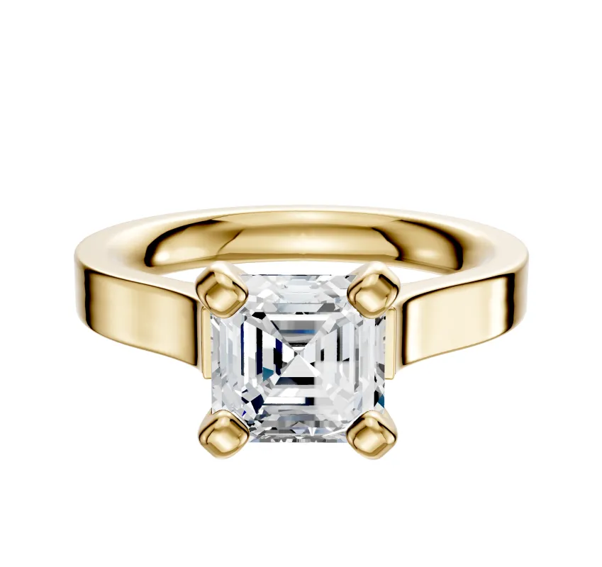 18K Yellow Gold 4 Prong Cathedral Flat 3.0mm Engagement Ring sold by Effy