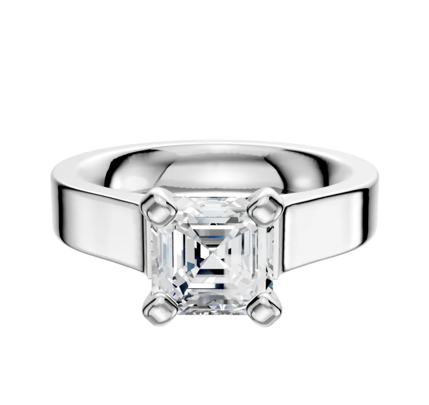 Platinum 4 Prong Cathedral Flat 4.0mm Engagement Ring sold by Effy