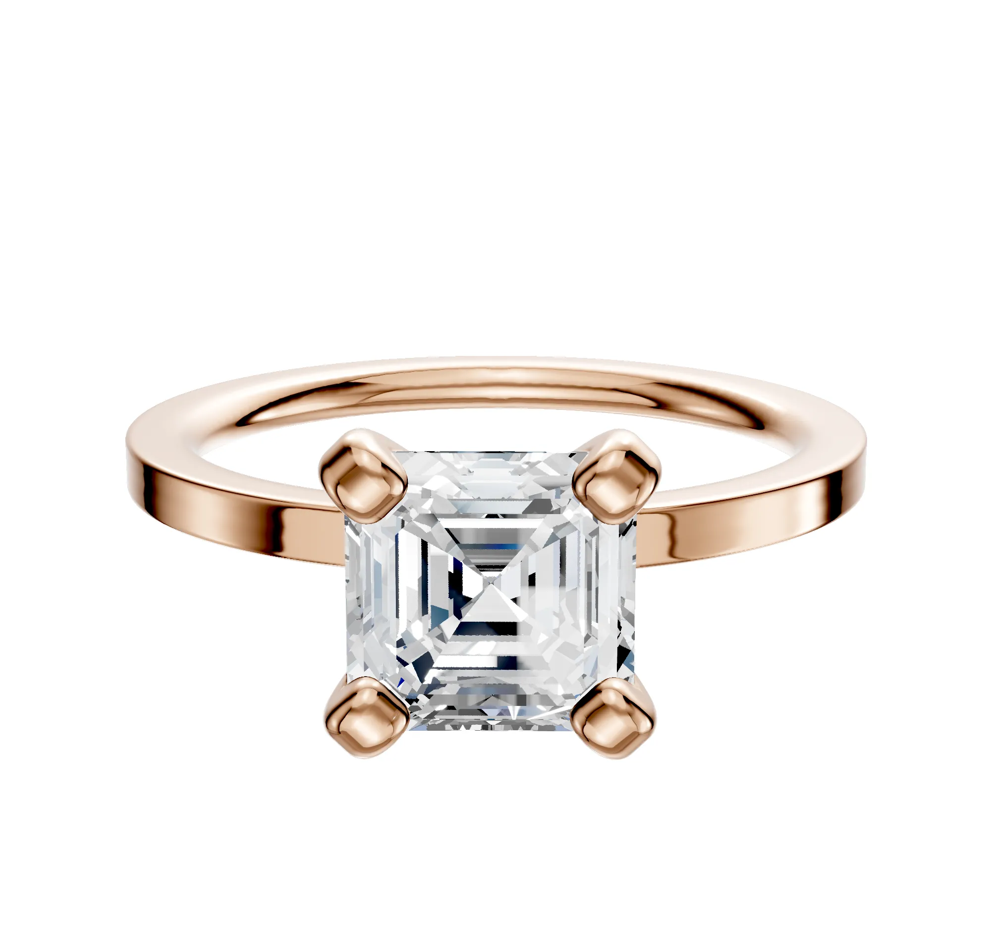 18K Rose Gold 4 Prong Classic Flat 1.5mm Engagement Ring sold by Effy