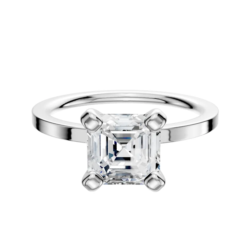 Platinum 4 Prong Classic Flat 1.5mm Engagement Ring made by Effy
