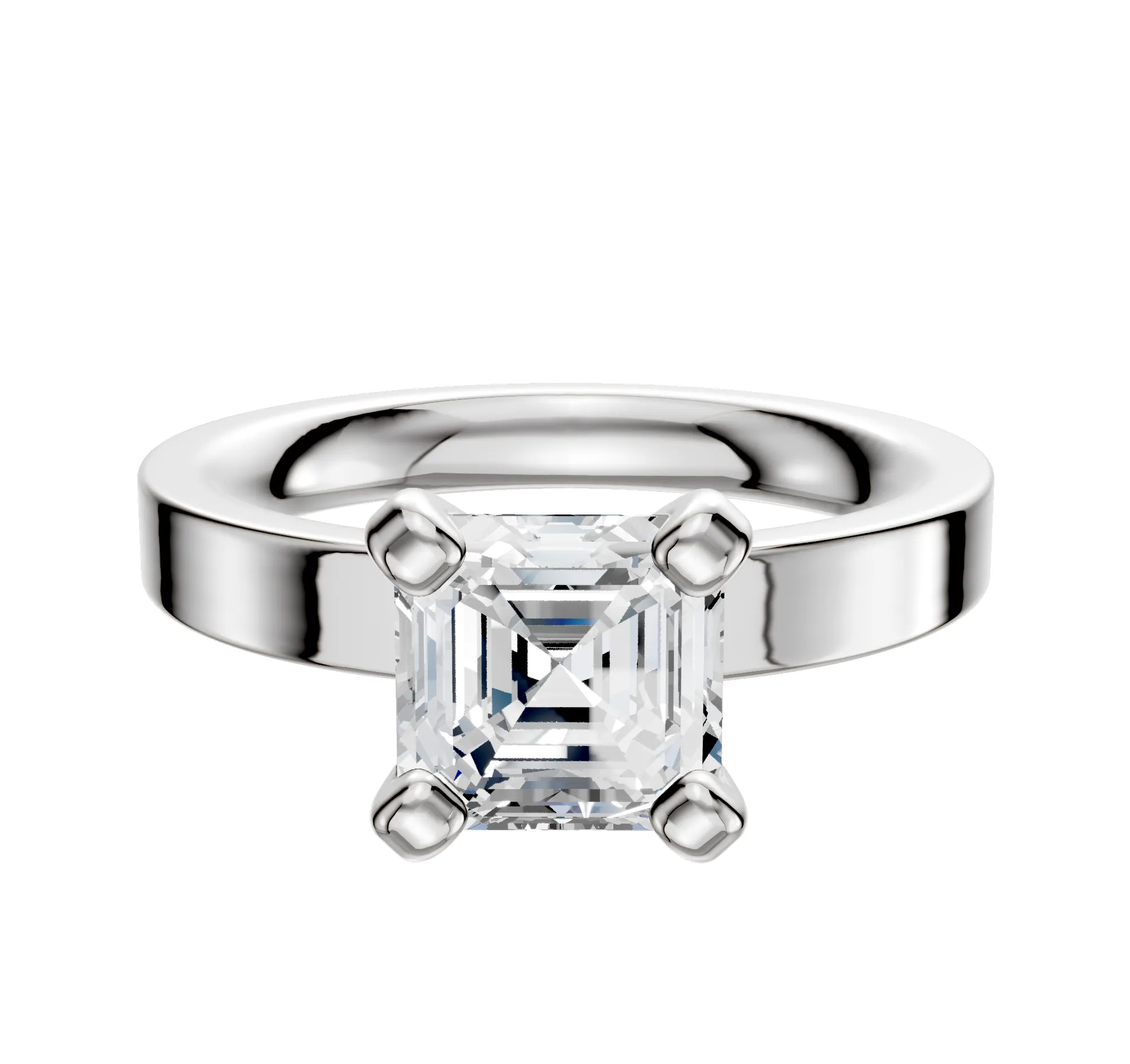 Platinum 4 Prong Classic Flat 3.0mm Engagement Ring sold by Effy