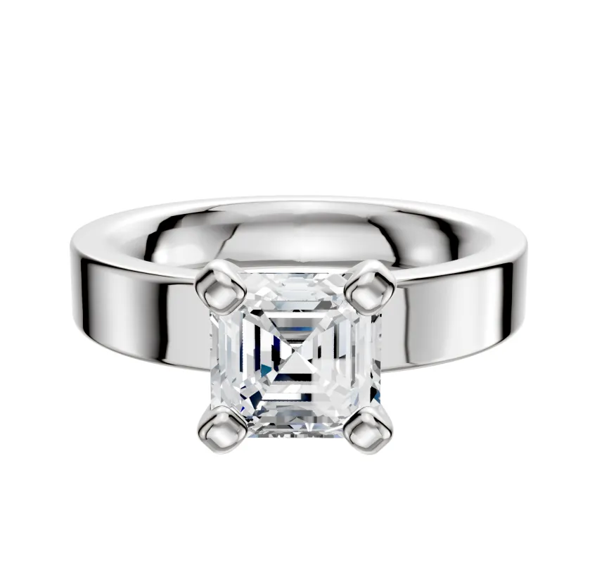 14K White Gold 4 Prong Classic Flat 4.0mm Engagement Ring sold by Effy