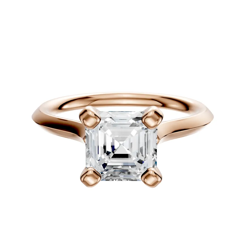 18K Rose Gold 4 Prong Cathedral Knife Edge 2.0mm Engagement Ring made by Effy