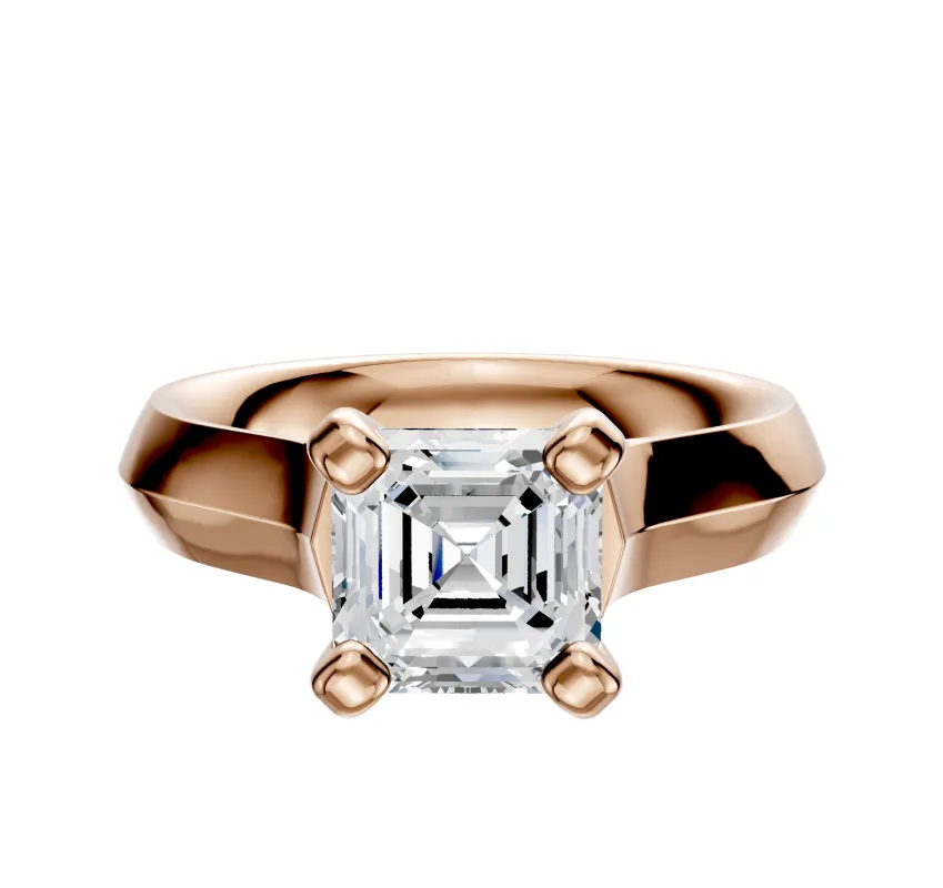 14K Rose Gold 4 Prong Cathedral Knife Edge 4.0mm Engagement Ring sold by Effy