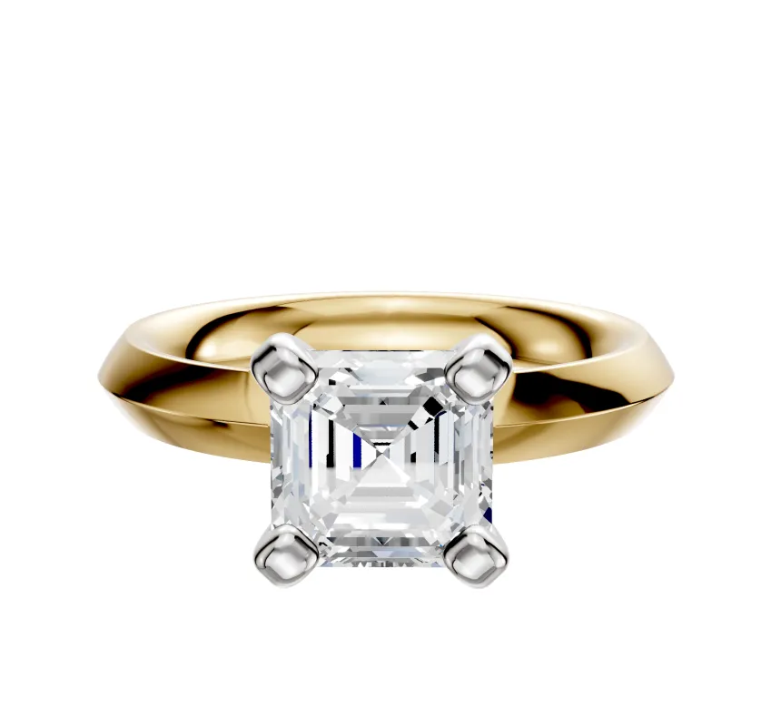 14K Two Tone 4 Prong Classic Knife Edge 3.0mm Engagement Ring sold by Effy