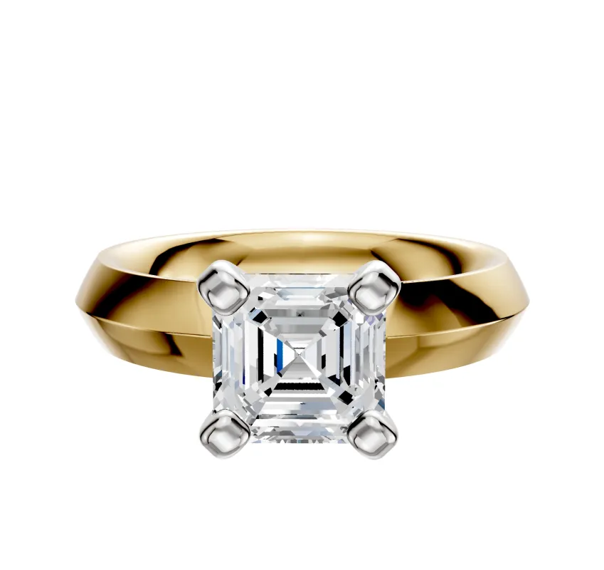 14K Two Tone 4 Prong Classic Knife Edge 4.0mm Engagement Ring sold by Effy