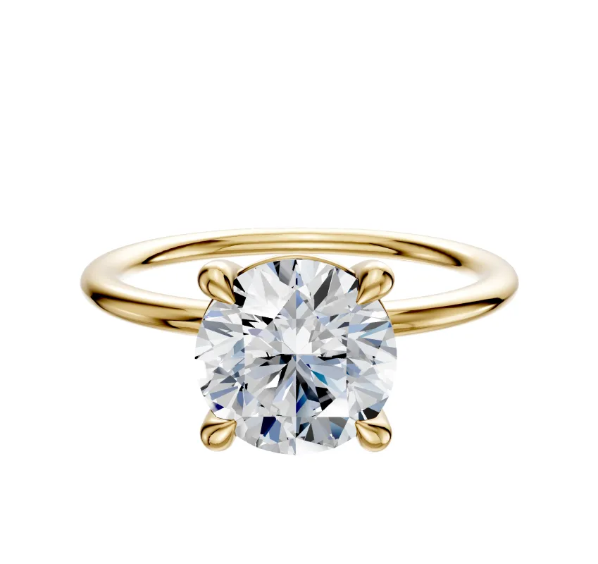 18K Yellow Gold 4 Prong Basket Classic Dome 1.5mm Engagement Ring sold by Effy