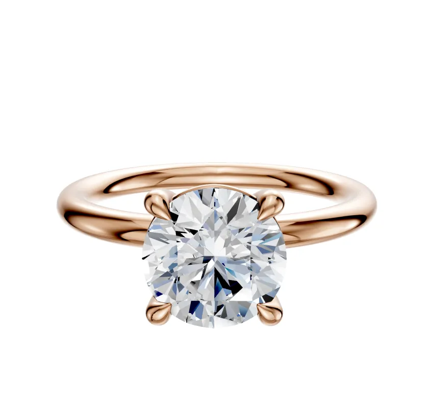 18K Rose Gold 4 Prong Basket Classic Dome 2.0mm Engagement Ring made by Effy