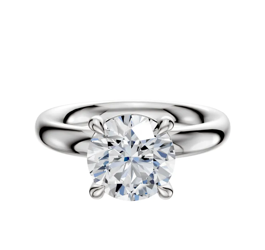 18K White Gold 4 Prong Basket Classic Dome 3.0mm Engagement Ring made by Effy