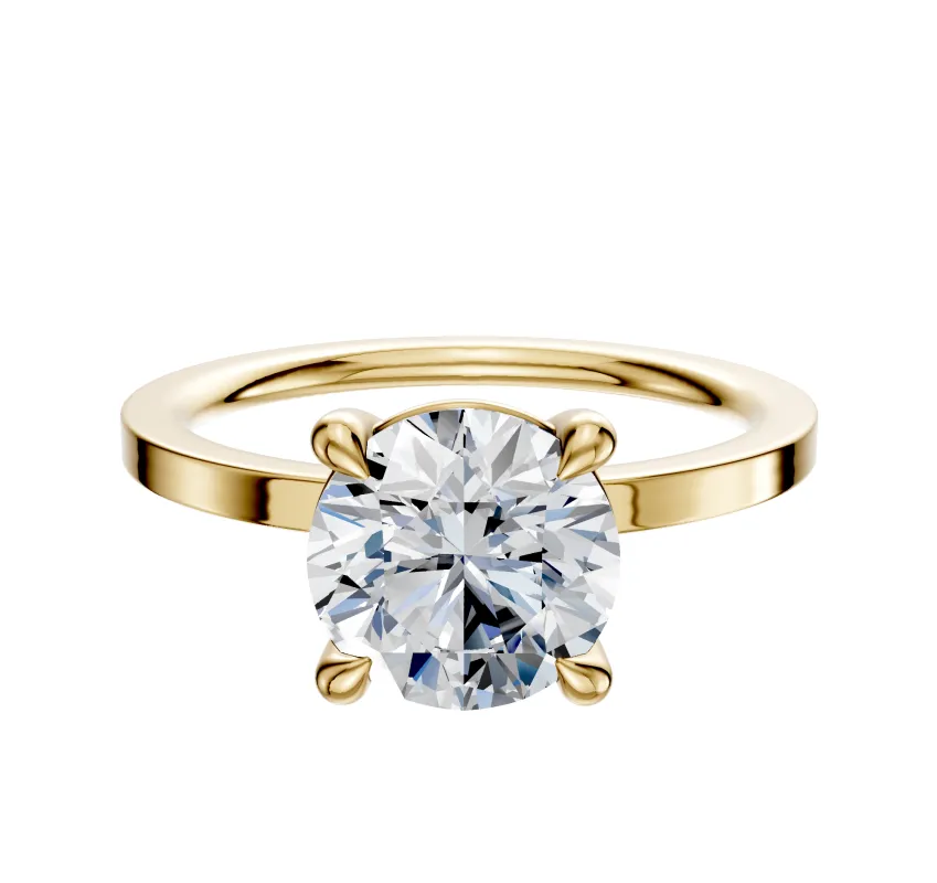18K Yellow Gold 4 Prong Basket Classic Flat 1.5mm Engagement Ring sold by Effy
