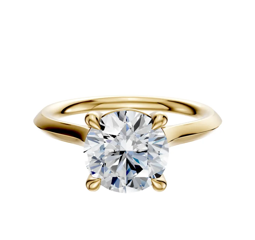 14K Yellow Gold 4 Prong Basket Cathedral Knife Edge 2.0mm Engagement Ring sold by Effy