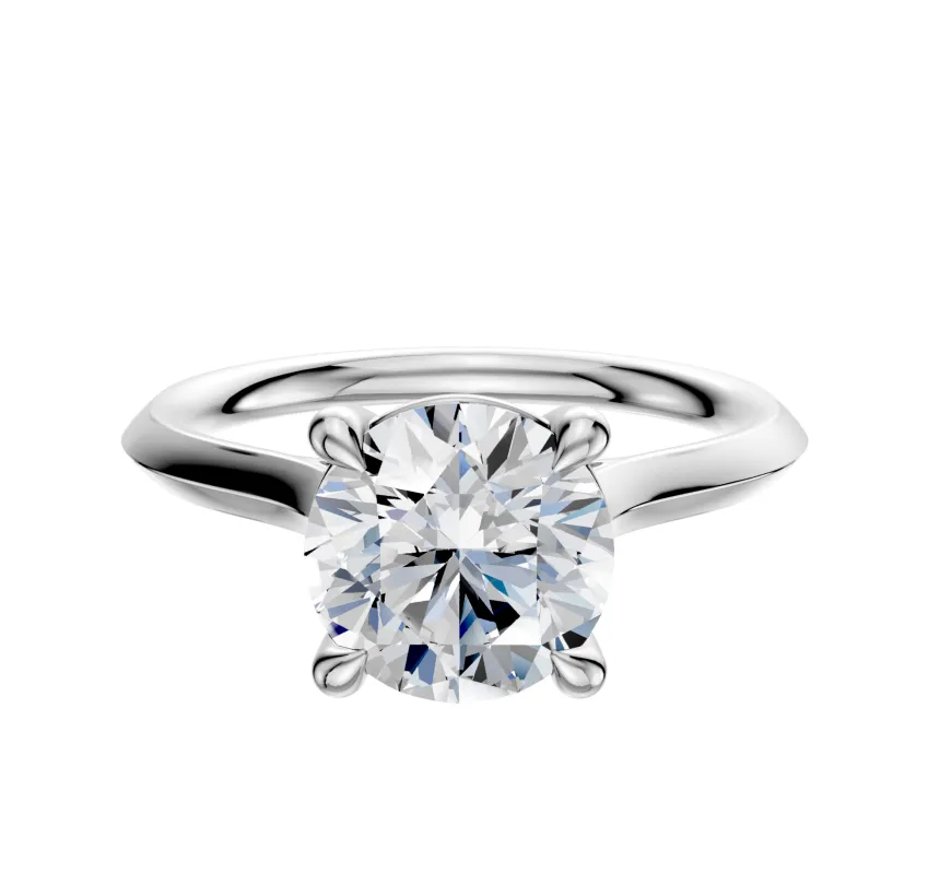 Platinum 4 Prong Basket Cathedral Knife Edge 2.0mm Engagement Ring made by Effy