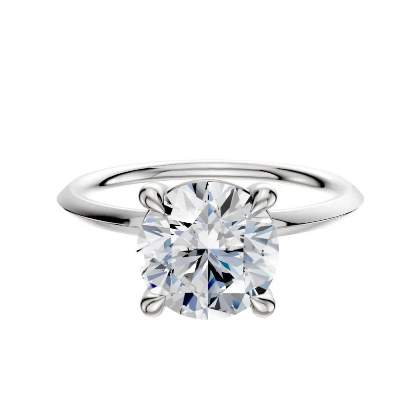 18K White Gold 4 Prong Basket Classic Knife Edge 1.5mm Engagement Ring sold by Effy