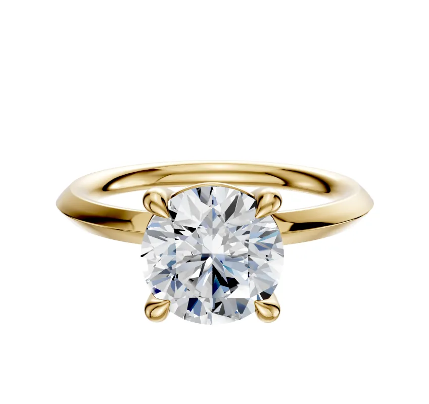 14K Yellow Gold 4 Prong Basket Classic Knife Edge 2.0mm Engagement Ring sold by Effy