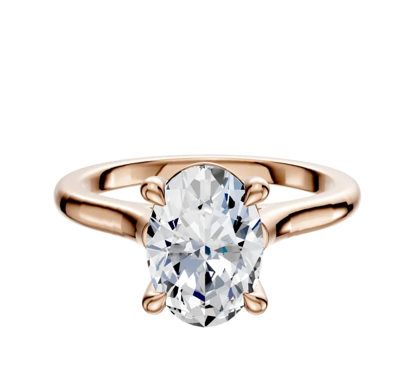 18K Rose Gold 4 Prong Basket Cathedral Dome 2.0mm Engagement Ring made by Effy