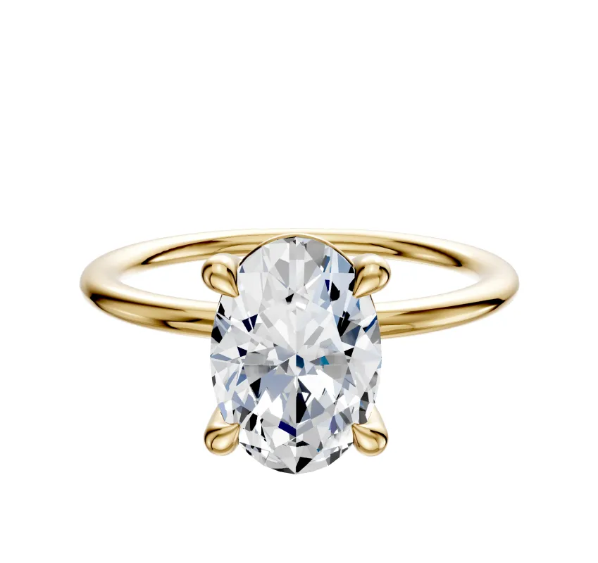14K Yellow Gold 4 Prong Basket Classic Dome 1.5mm Engagement Ring made by Effy