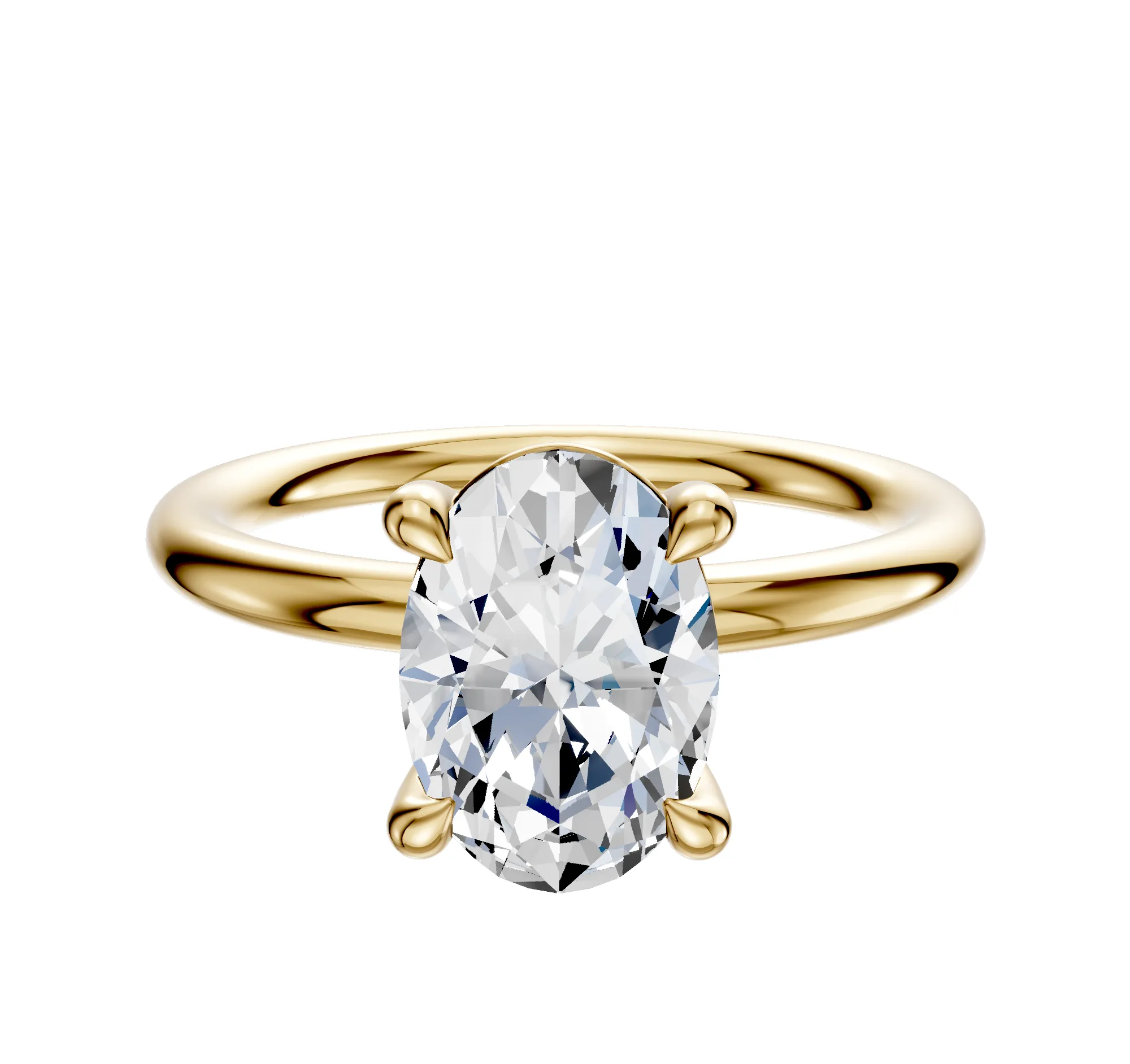 18K Yellow Gold 4 Prong Basket Classic Dome 2.0mm Engagement Ring sold by Effy