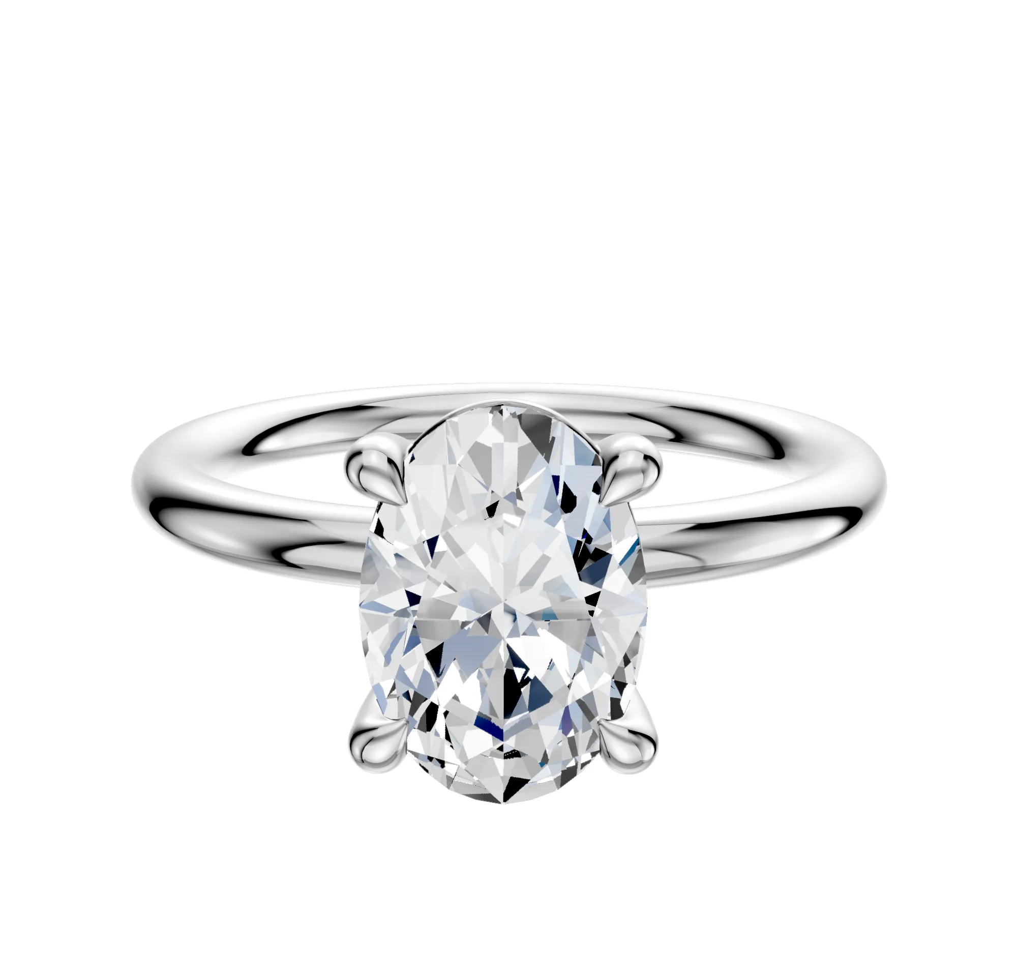 18K White Gold 4 Prong Basket Classic Dome 2.0mm Engagement Ring sold by Effy