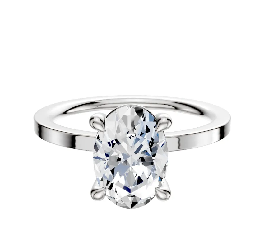 18K White Gold 4 Prong Basket Classic Flat 1.5mm Engagement Ring made by Effy