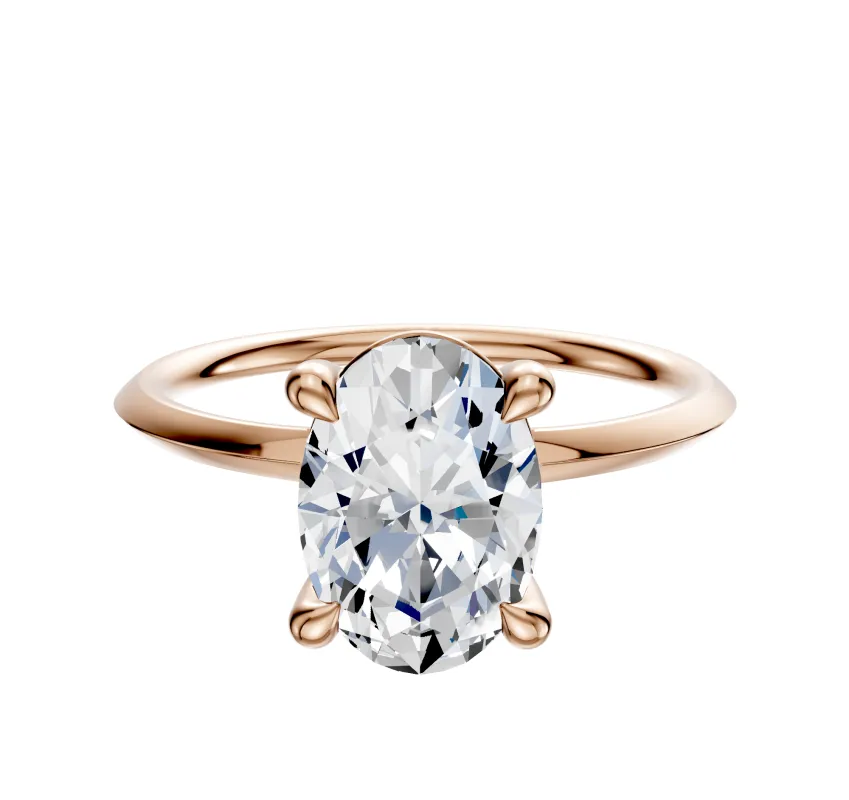 14K Rose Gold 4 Prong Basket Classic Knife Edge 1.5mm Engagement Ring made by Effy