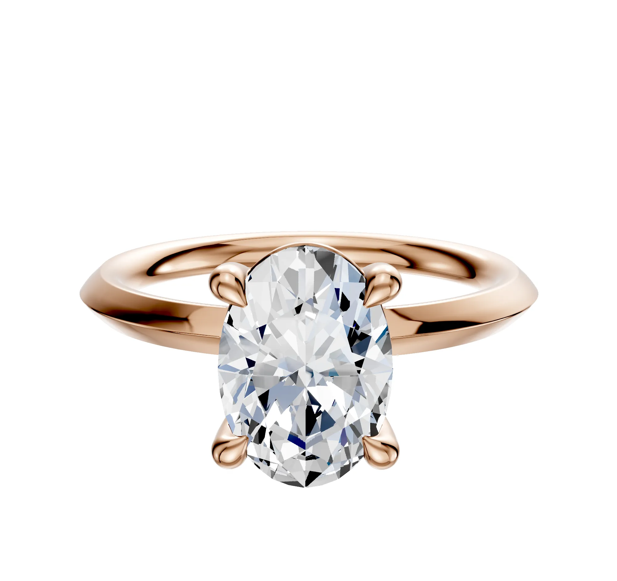 18K Rose Gold 4 Prong Basket Classic Knife Edge 2.0mm Engagement Ring sold by Effy