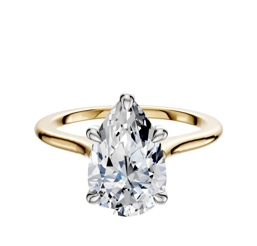 14K Two Tone 4 Prong Basket Cathedral Dome 1.5mm Engagement Ring sold by Effy