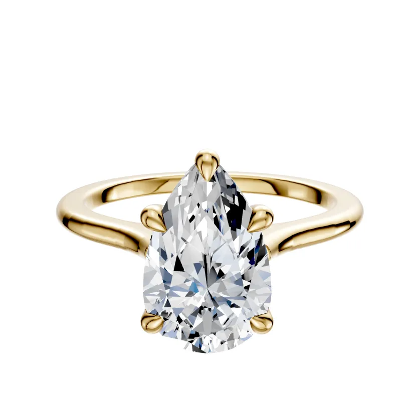 18K Yellow Gold 4 Prong Basket Cathedral Dome 1.5mm Engagement Ring sold by Effy
