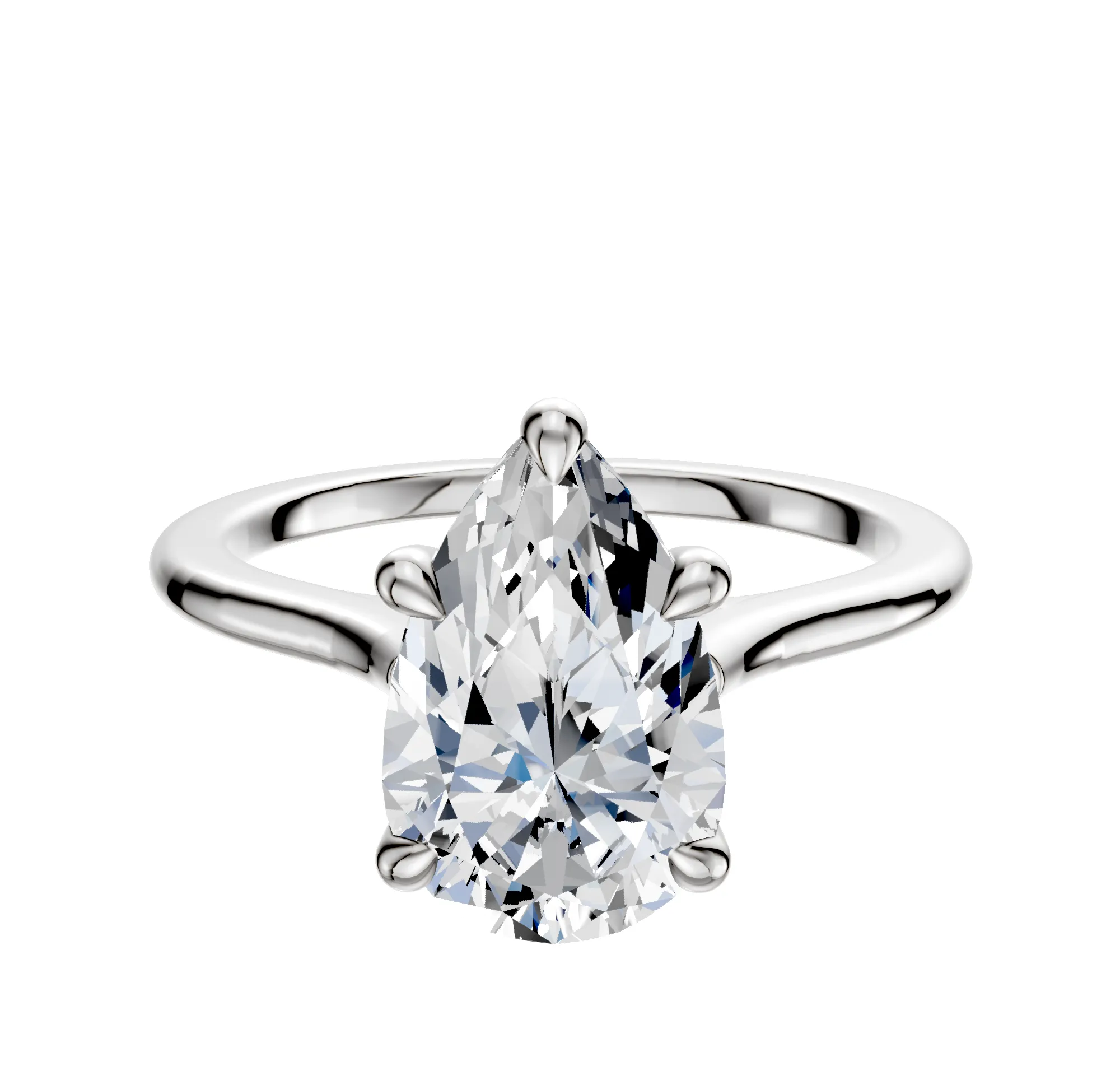 Platinum 4 Prong Basket Cathedral Dome 1.5mm Engagement Ring sold by Effy