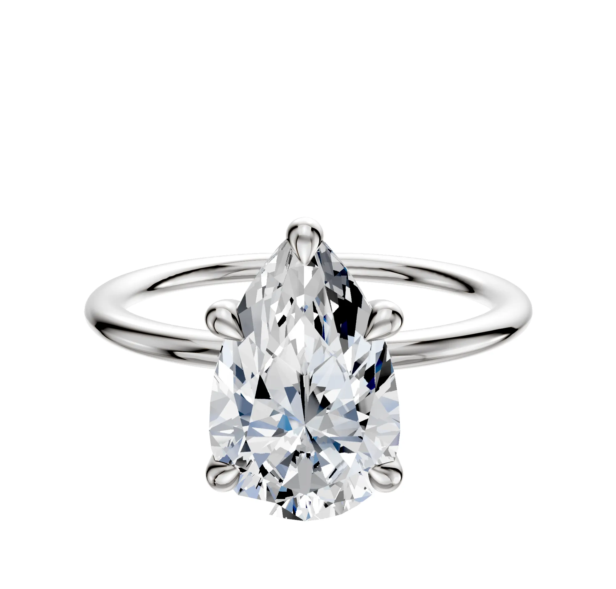14K White Gold 4 Prong Basket Classic Dome 1.5mm Engagement Ring sold by Effy