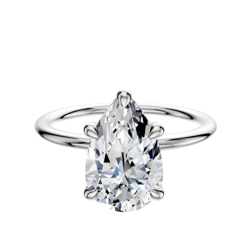18K White Gold 4 Prong Basket Classic Dome 1.5mm Engagement Ring made by Effy