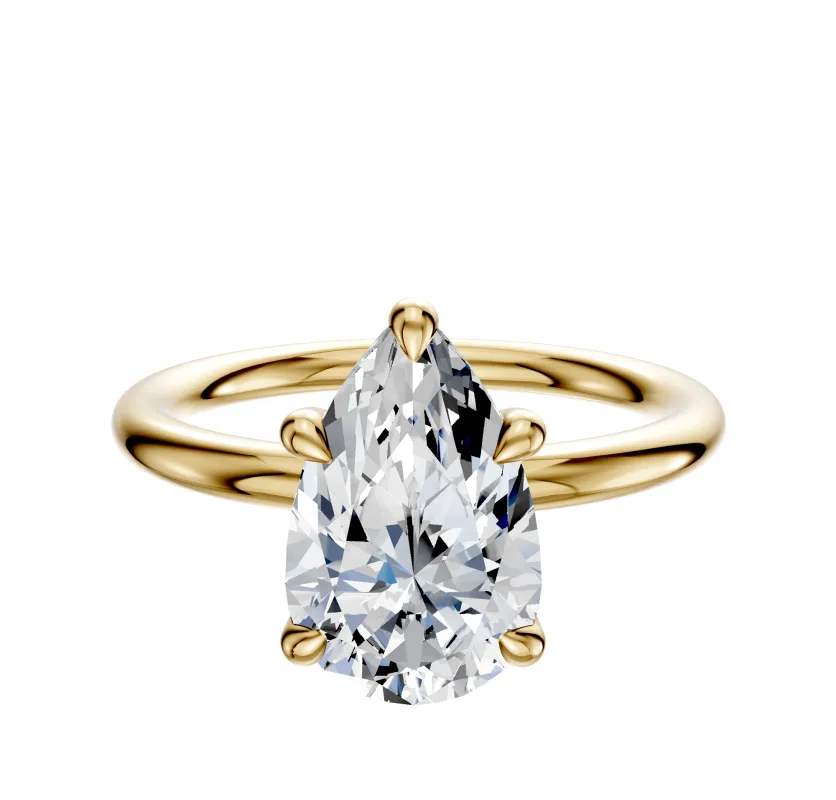 18K Yellow Gold 4 Prong Basket Classic Dome 2.0mm Engagement Ring sold by Effy