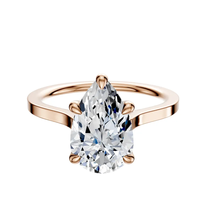 18K Rose Gold 4 Prong Basket Cathedral Flat 1.5mm Engagement Ring sold by Effy