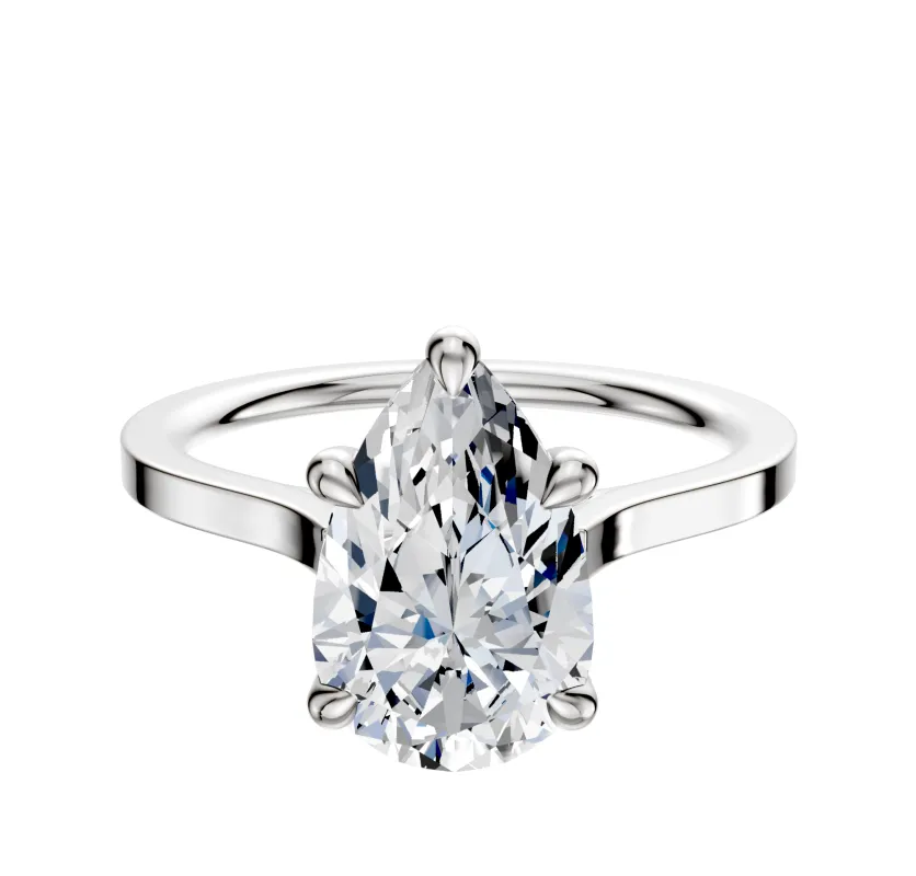 18K White Gold 4 Prong Basket Cathedral Flat 1.5mm Engagement Ring made by Effy