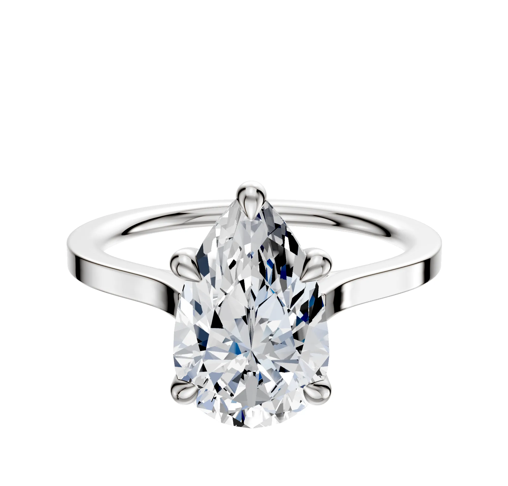 18K White Gold 4 Prong Basket Cathedral Flat 1.5mm Engagement Ring sold by Effy