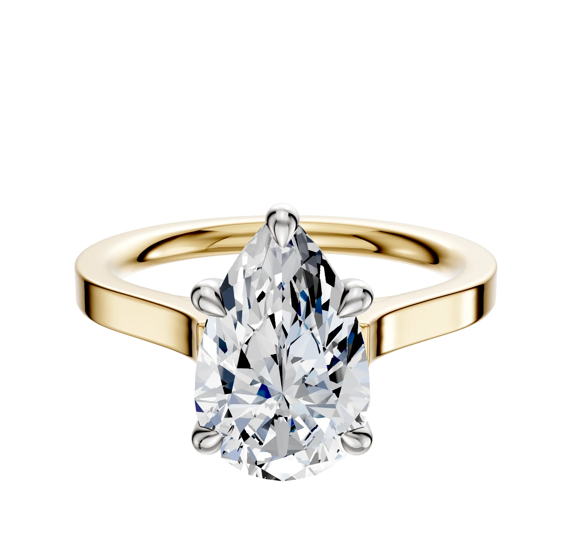 14K Two Tone 4 Prong Basket Cathedral Flat 2.0mm Engagement Ring sold by Effy