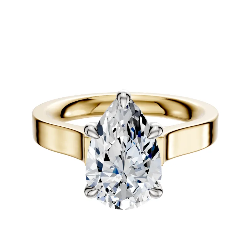 14K Two Tone 4 Prong Basket Cathedral Flat 3.0mm Engagement Ring sold by Effy