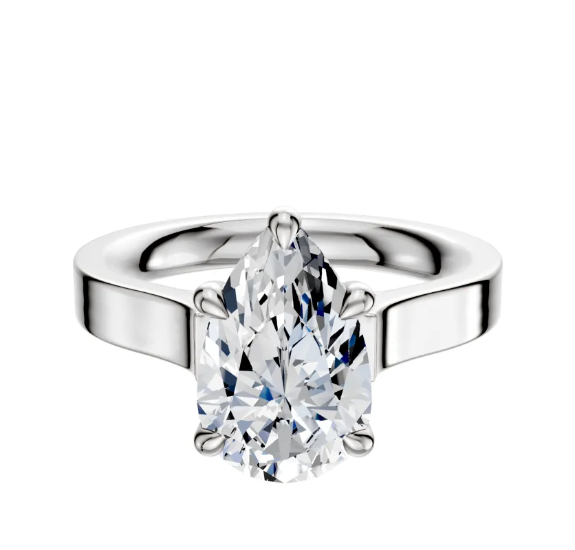Platinum 4 Prong Basket Cathedral Flat 3.0mm Engagement Ring sold by Effy
