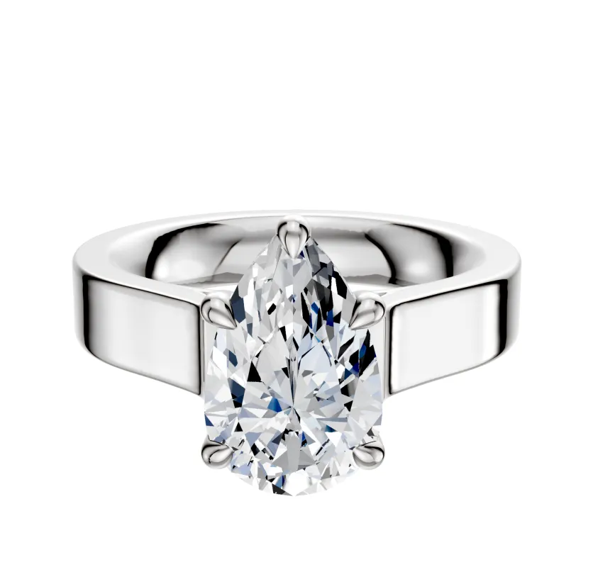 Platinum 4 Prong Basket Cathedral Flat 4.0mm Engagement Ring made by Effy