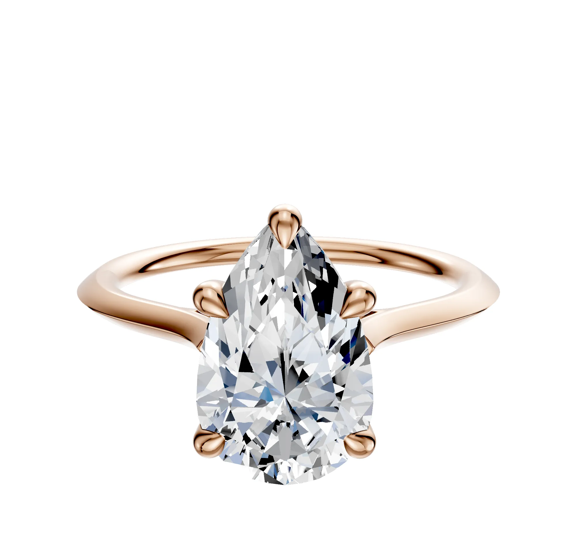 14K Rose Gold 4 Prong Basket Cathedral Knife Edge 1.5mm Engagement Ring sold by Effy