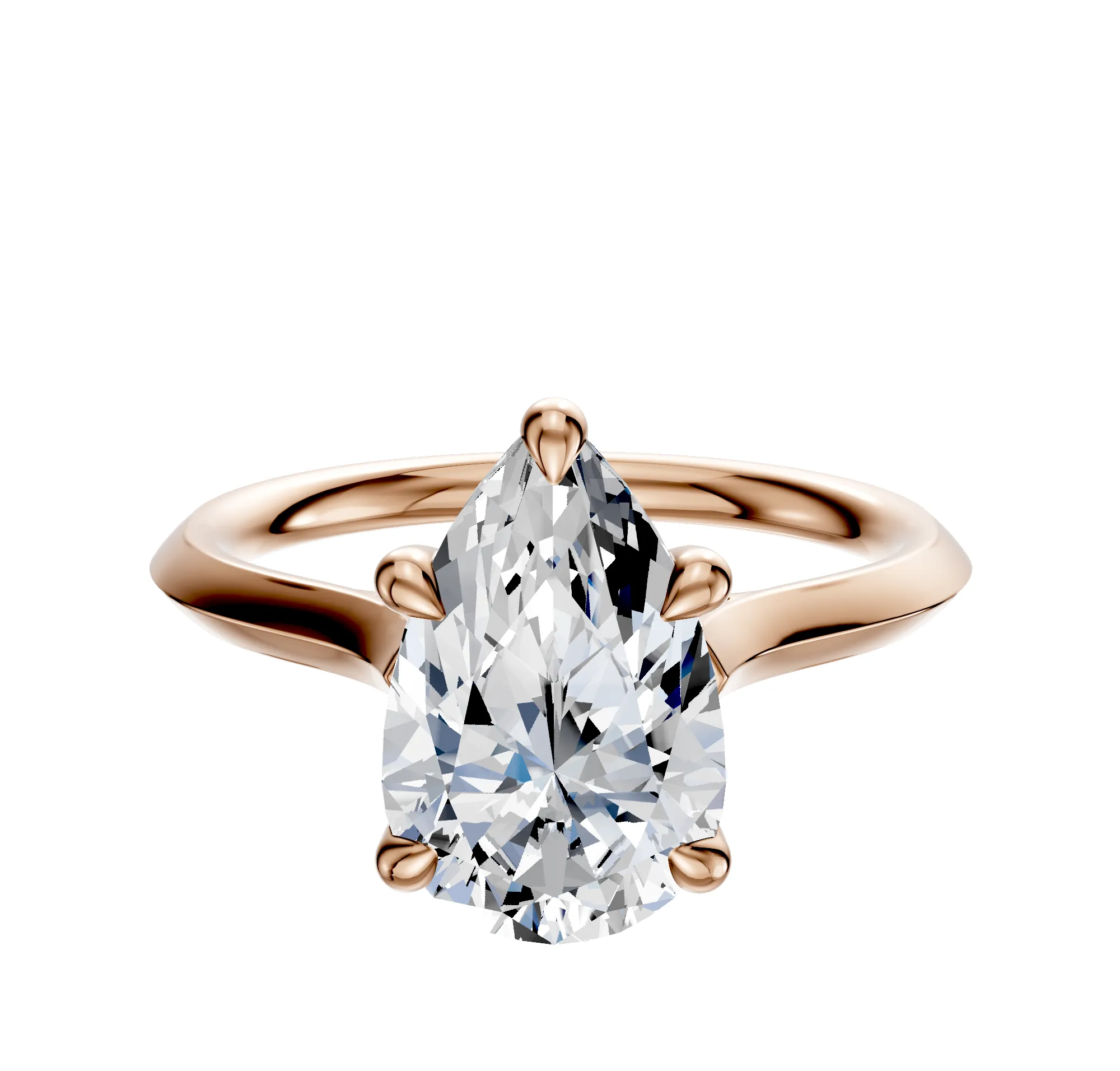 18K Rose Gold 4 Prong Basket Cathedral Knife Edge 2.0mm Engagement Ring sold by Effy