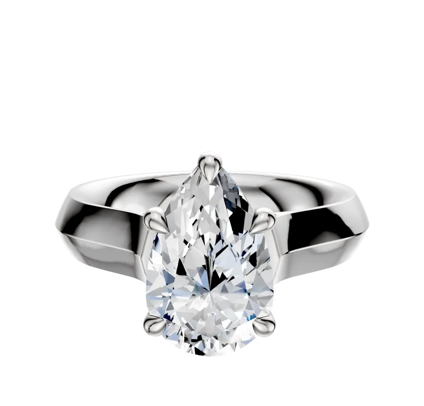 Platinum 4 Prong Basket Cathedral Knife Edge 4.0mm Engagement Ring made by Effy