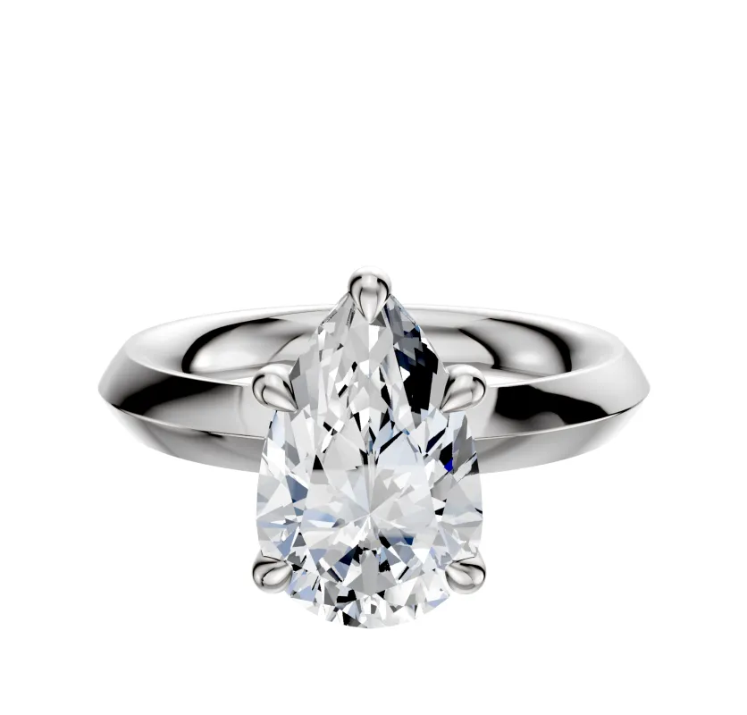 Platinum 4 Prong Basket Classic Knife Edge 3.0mm Engagement Ring made by Effy