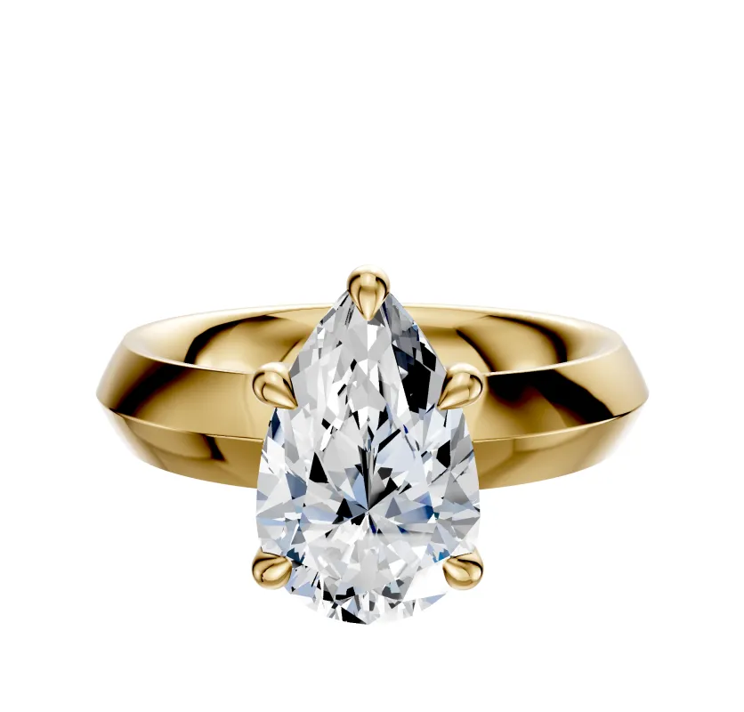 14K Yellow Gold 4 Prong Basket Classic Knife Edge 4.0mm Engagement Ring sold by Effy