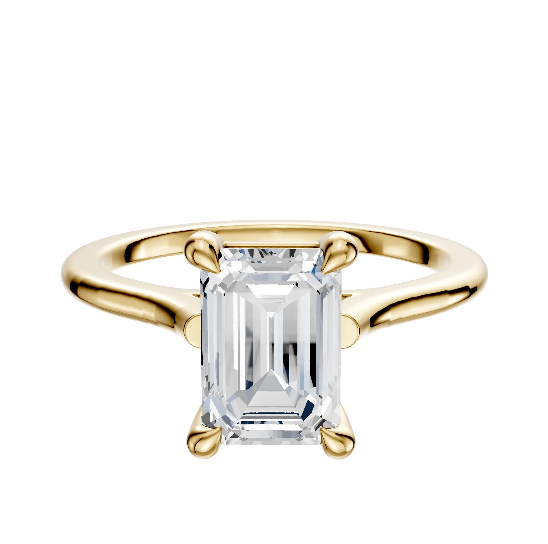 18K Yellow Gold 4 Prong Basket Cathedral Dome 1.5mm Engagement Ring sold by Effy